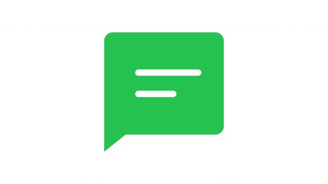 Looping speech bubble message motion design, ideal for customer support, online forums, or digital texting interfaces