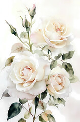 Obraz premium Delicate Watercolor Roses Bouquet