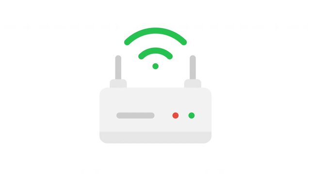 Dynamic animation of a wifi router, great for broadband speed tests or digital signal visual effects