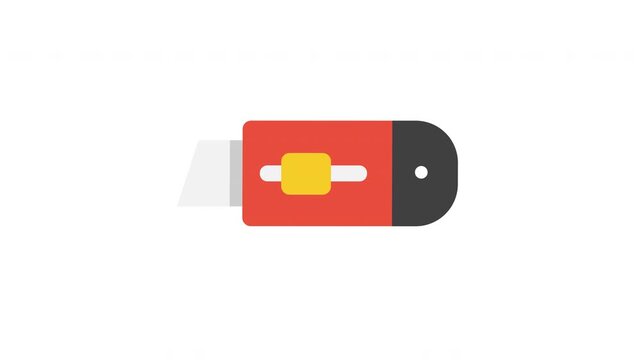 Sliding animated paper cutter graphic, perfect for craft tutorials or office supply apps and websites