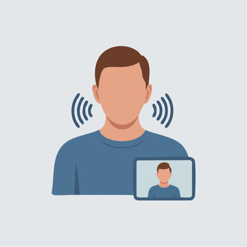 Man engaging in video call online.
