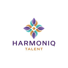 Obraz premium Modern and professional logo design featuring a musical note and a persons silhouette for harmoniq talent company branding. Ideal for business cards and marketing materials.
