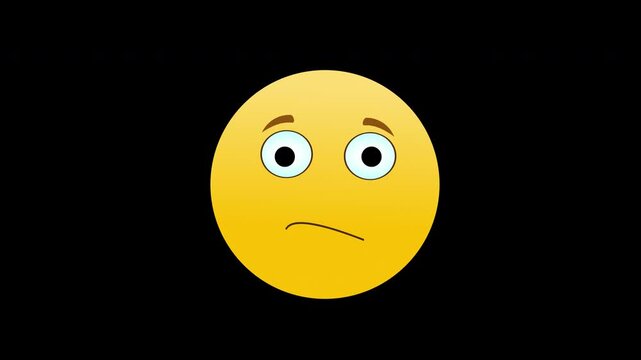 Suspicious Face Emoji Icon Loop Animation Transparent Alpha
