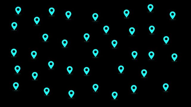 gps map navigator system animation. route destination 3d city streets. searching direction, track or address. pin location detection. animated pin map animated icon. location icon. GPS location pointe