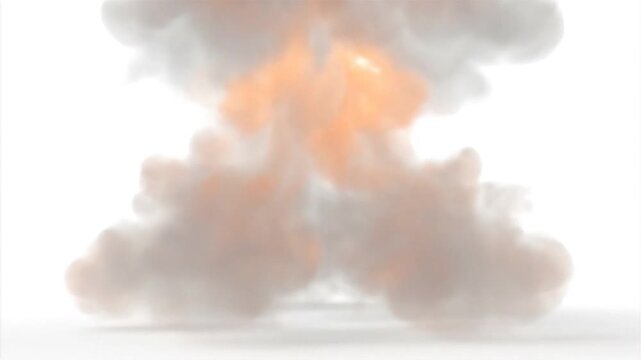 Intense Fireball Explosion with Dark Smoke Billowing Outwards.