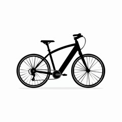 Fototapeta premium Black bicycle silhouette on white background.