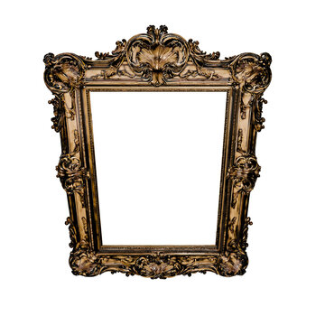 ornate style photo frame on transparent background