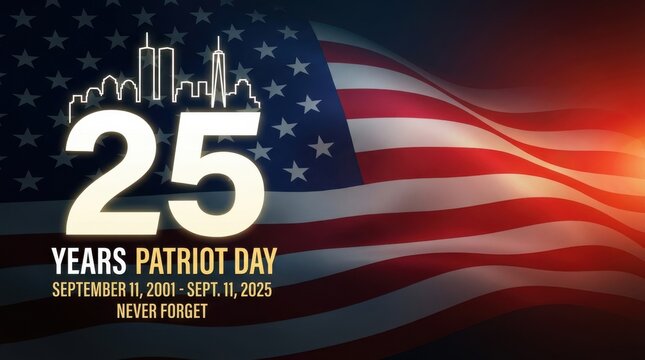 25 years patriot day september 11 anniversary graphic