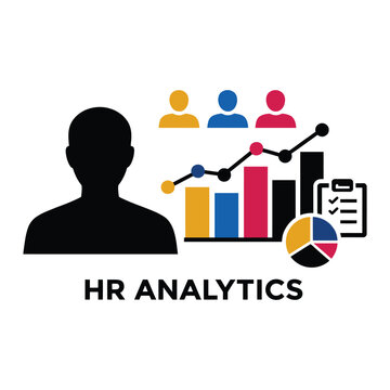 business HR analytics vector art on white background