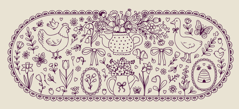 Floral teapot illustration, tea time bouquet art, vintage kitchen pattern, cozy home aesthetic, botanical tea party, elegant flower vase, feminine floral graphic

