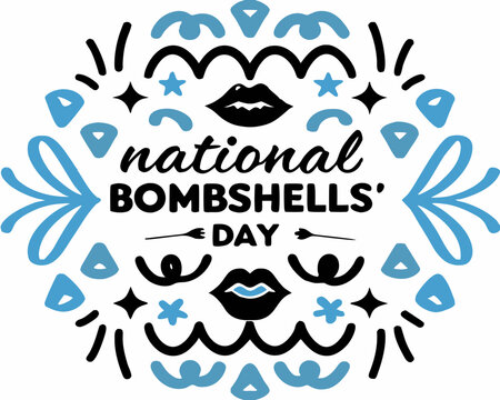 NATIONAL BOMBSHELLS' DAY vector illustration isolated on white background