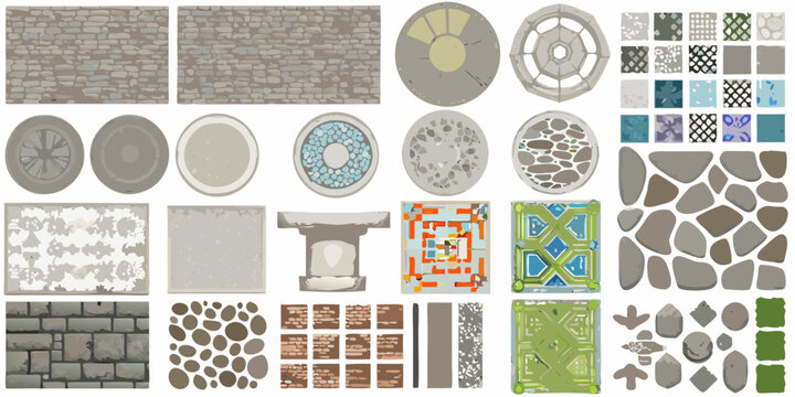 Assorted stone and tile textures arranged in a grid pattern