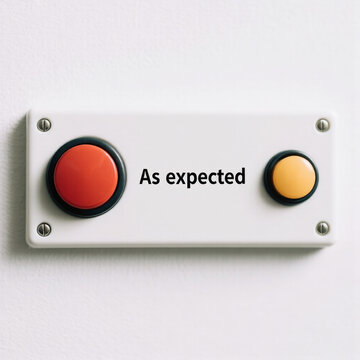 Control panel labeled as expected representing predictable outcomes automated governance and simplified decision making within political systems