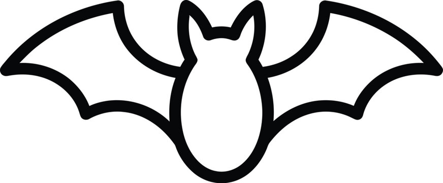 Bat silhouette is rendered as a clean graphic symbol for use in decorative or theme-based design applications.