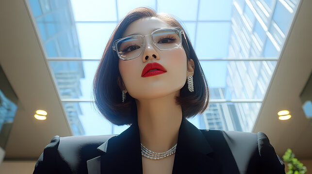 Confident Business Woman in Stylish Attire