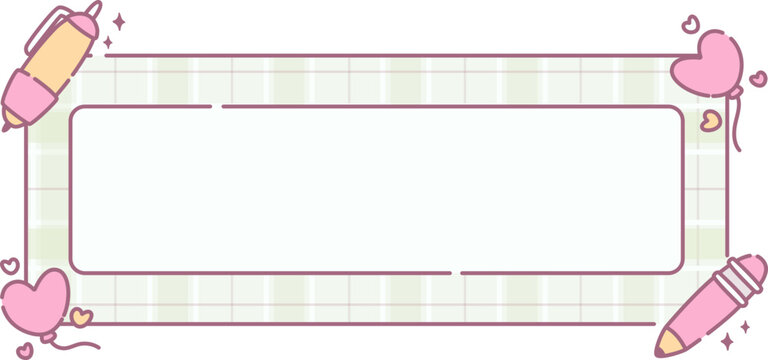 Label Planner Panjang Pensil Hati Lucu