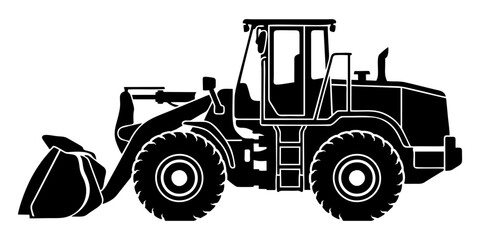 Black silhouette of a wheel loader © Kuldi