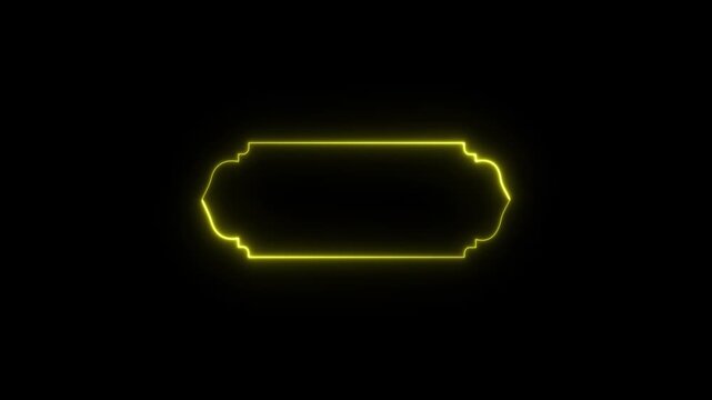 Neon effect Islamic pattern frame icon animation.