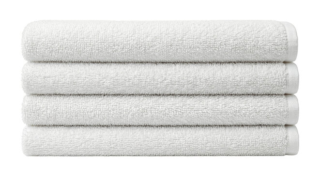 Neat stack of folded white bath towels