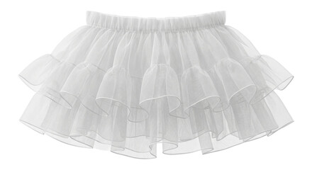 White ruffled tulle tutu skirt with layered volume © shuphanida