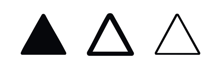 Triangle Icon Set. Geometric Shape Symbol for Warning and Alert. © liubomir118809