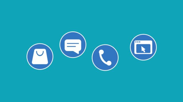 Set of Animated Business and Communication Icons for Marketing