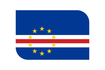 Obraz premium Official flat flag of Cape Verde with rounded corners isolated on transparent background for travel and patriotism