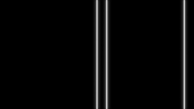 Luminous Lines: Three glowing vertical lines stand out against a stark, black backdrop, creating a sense of dynamic contrast. This minimalist design emphasizes the interplay of light and shadow.