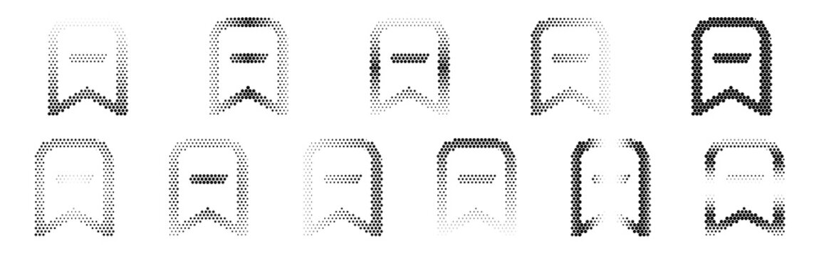 Set of various bookmark icons in different styles and colors