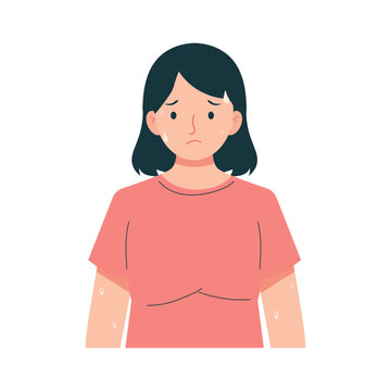 Low Blood Sugar Symptoms Woman Flat Character Illustration