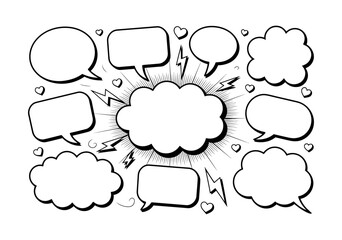 Fototapeta premium Collection of various speech bubbles in a vector design