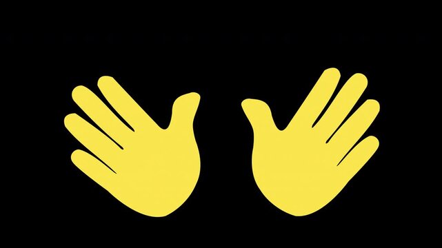 Waving Hand Gesture Icon Loop Animation Transparent Alpha