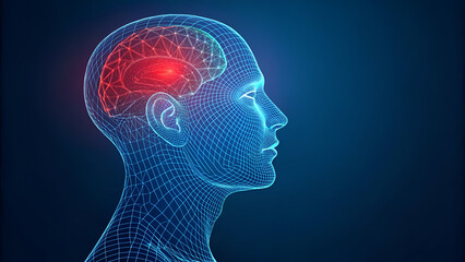 Fototapeta premium 3D anatomy illustration of brain pain and neurological activity concept