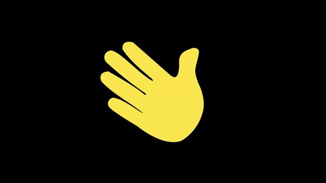 Waving Hand Gesture Icon Loop Animation Transparent Alpha