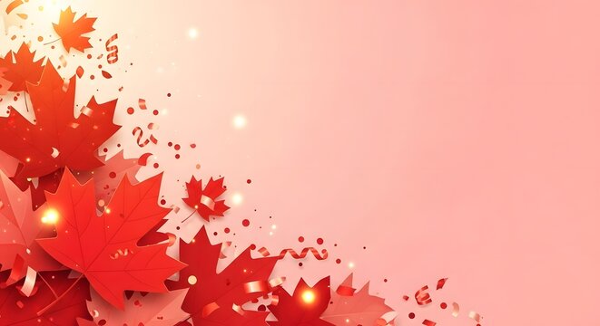 Vibrant red maple leaves celebrating canada day with patriotic flair and national pride