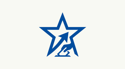 Obraz premium Abstract Star Logo With Arrow Future Growth Concept