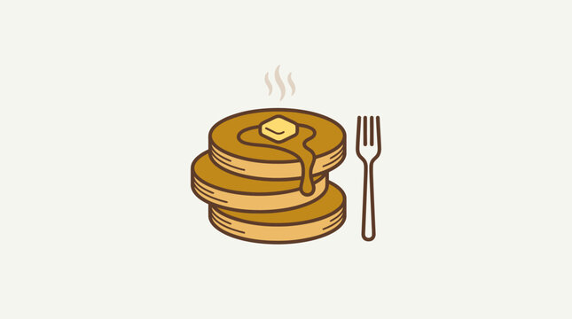 Stack of Pancakes with Butter and Syrup