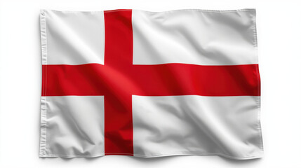 Fototapeta premium Vibrant england flag with red cross on white background waving gently symbolizing national pride and patriotism