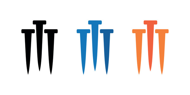 Colored nails in black blue and orange black nails blue nails orange nails  in white background