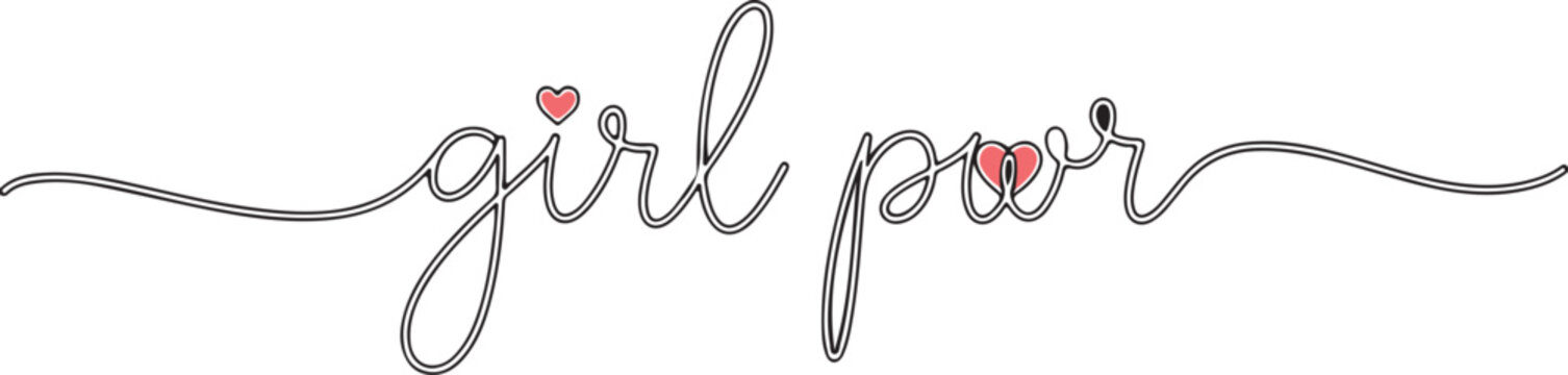 Sparkling silver script text girl power illuminates against white background