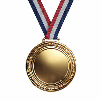 Gold medal isolated on transparent background