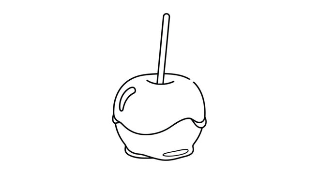 Sweet candy apple coated in a smooth glossy red layer and presented on a simple wooden stick for a festive treat.