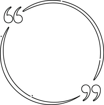 Stylized open quotation marks forming a circular shape on white background