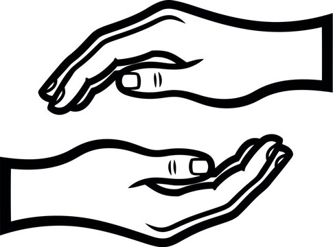Two open hands cupped together offering support and care