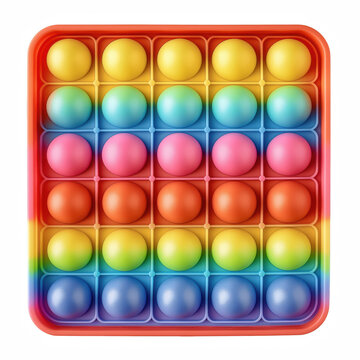 Rainbow pop it fidget toy isolated on transparent background