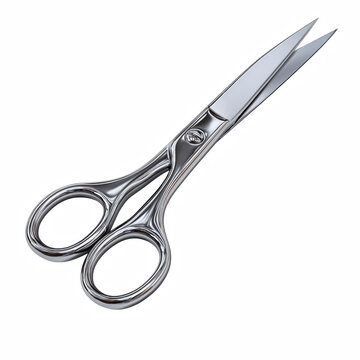 Stainless steel scissors isolated on transparent background