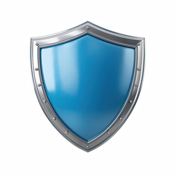 Blue security shield isolated on transparent background