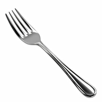 Stainless steel fork isolated on transparent background