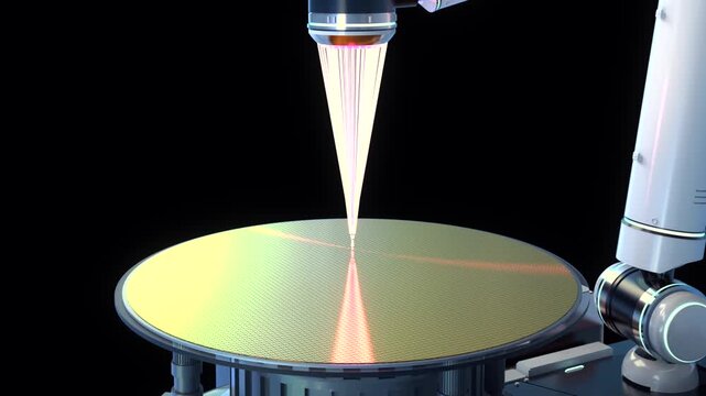 3d rendering EUV lithography systems for semiconductor manufacturing isolated on black background 4k footage