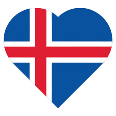 Fototapeta premium Icelandic flag displayed within a white heart shape illustration